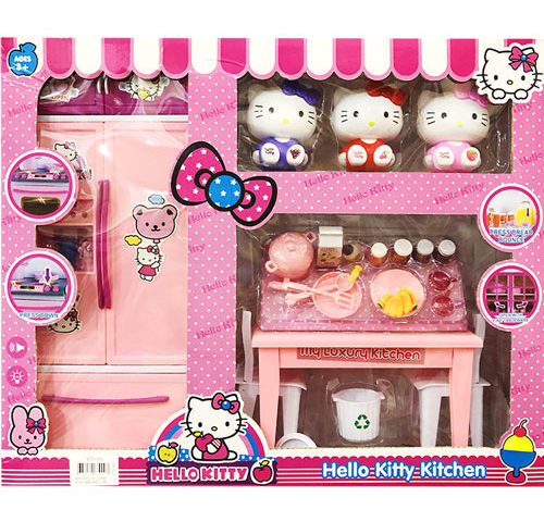 Tủ lạnh, bàn ghế thức ăn hello kitty X221D26