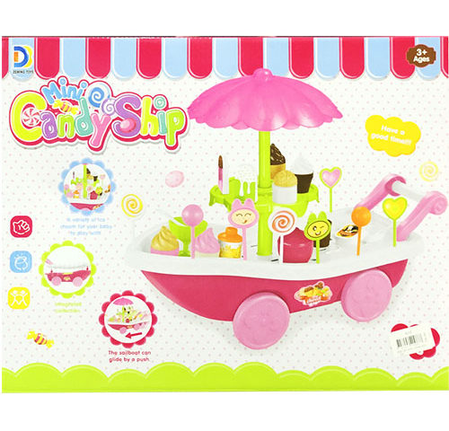 Xe đẩy bán kem, kẹo cây dù 8023