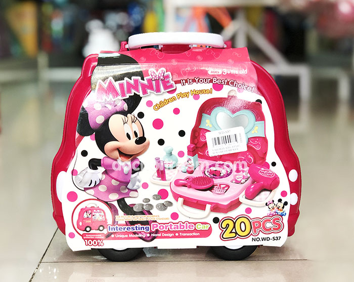 Bộ đồ chơi trang điểm vali xe đẩy chuột minnie
