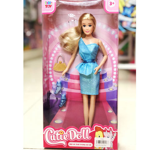 Búp bê thời trang dạ hội váy xanh 13968B