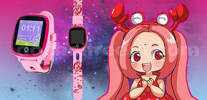 Đồng hồ thông minh trẻ em K324 màu hồng hợp với bé Gái