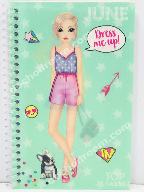 Dán hình stickers thiết kế thời trang TOPMODEL màu Xanh