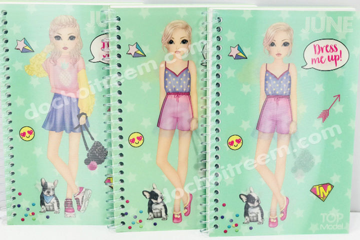 Dán hình stickers thiết kế thời trang TOPMODEL màu Xanh