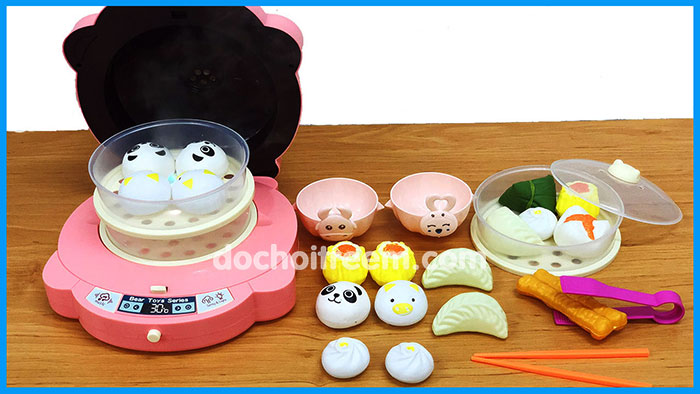 Đồ chơi máy hấp bữa ăn sáng gấu hồng