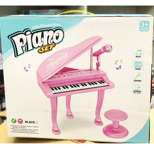 Bộ đàn Piano hồng kèm ghế cho bé 881B