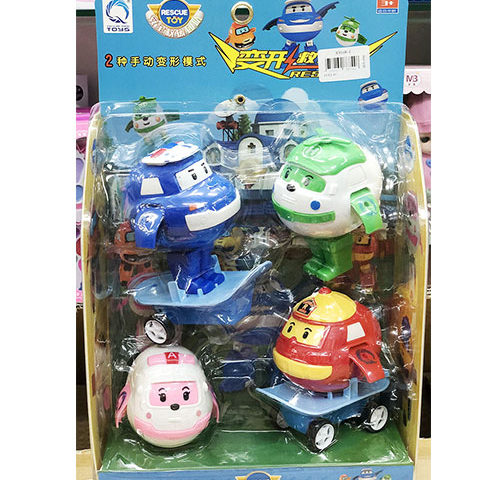 Bộ đồ chơi 4 robocar poli trứng biến hình