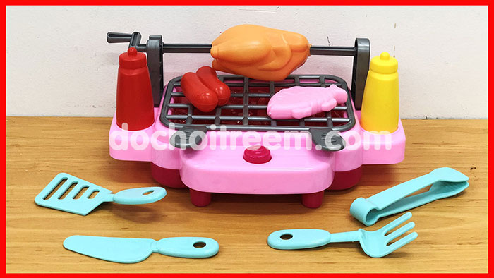 Đồ chơi nấu ăn bếp nướng BBQ có âm thanh, có khói