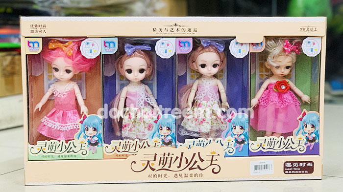 Bộ 4 búp bê mini mắt thủy tinh