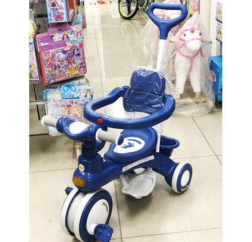 Xe đạp tay đẩy màu xanh cho bé