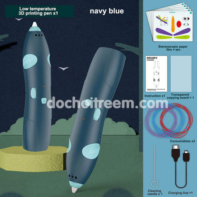 Bộ bút vẽ 3D xanh cho bé