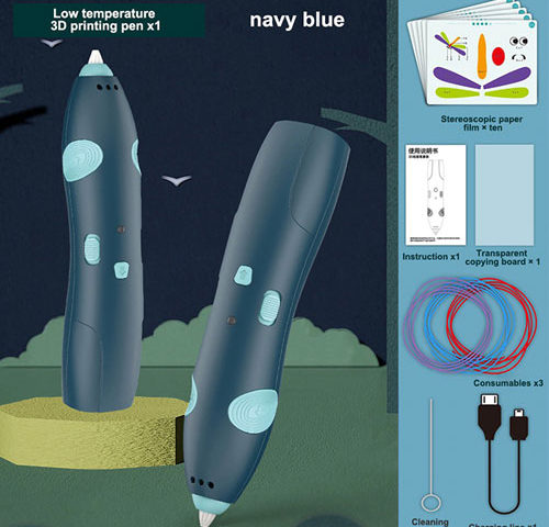 Bộ bút vẽ 3D xanh cho bé
