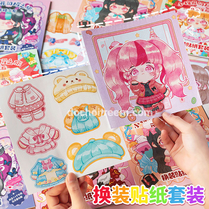 Combo 4 cuốn sticker thay trang phục cô bé đáng yêu HDCB4A
