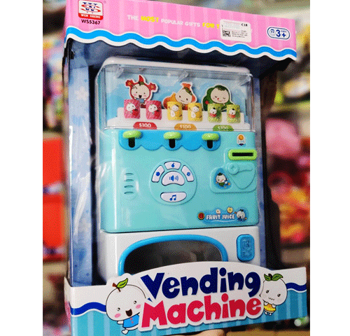 Máy bán nước ngọt màu xanh có pin
