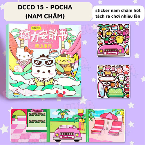 Đồ chơi sách dán sticker nam châm Pocha, tranh dán từ tính thủ công cho bé